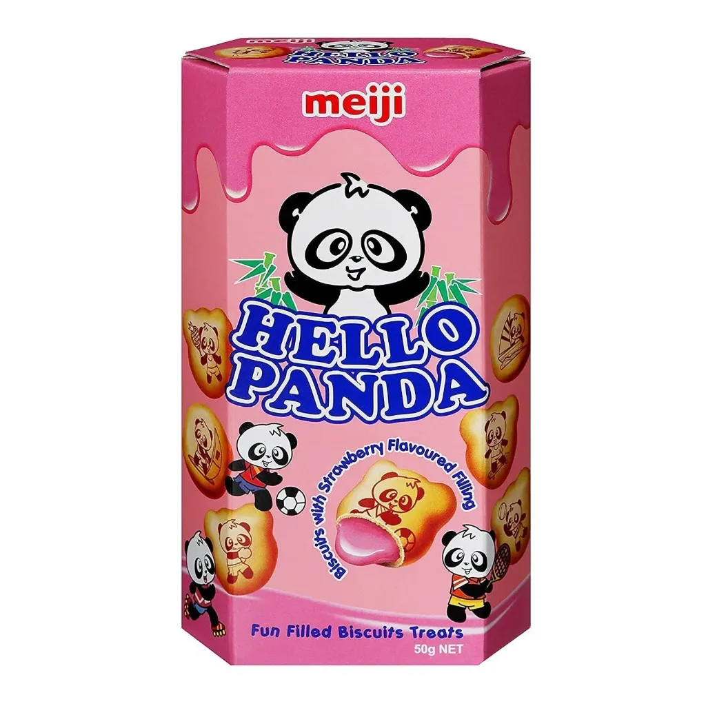 Meiji Hello Panda Strawberry Cream Biscuits 42g