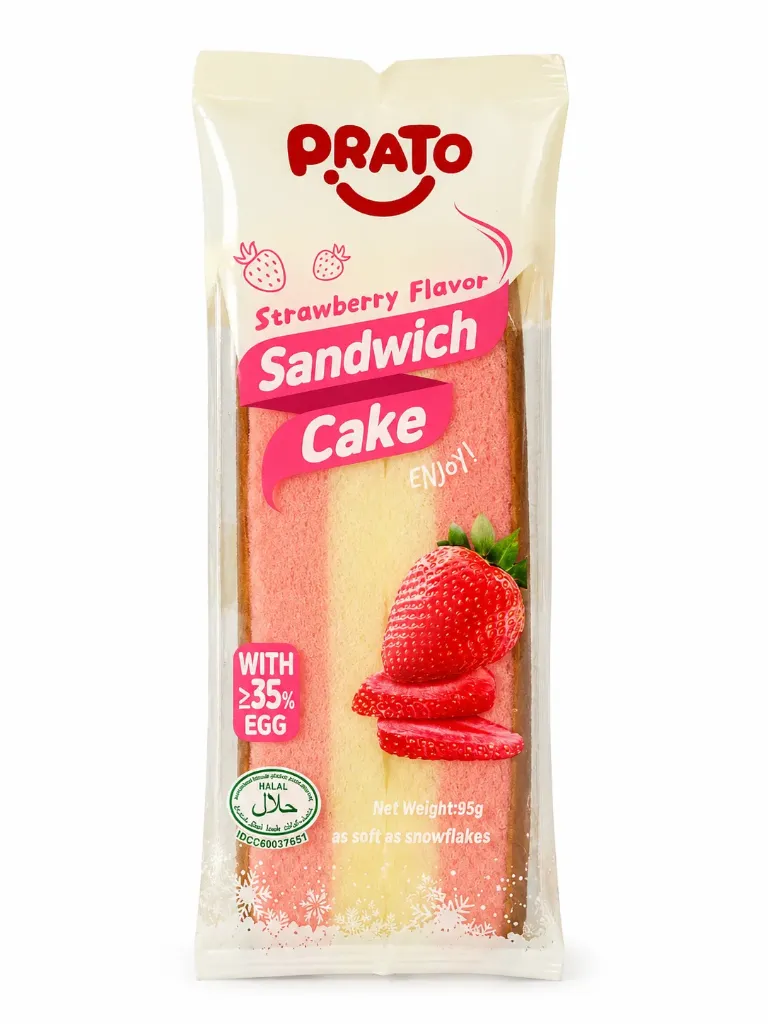 Prato Strawberry Flavor sponge Sandwich Cake 95gm
