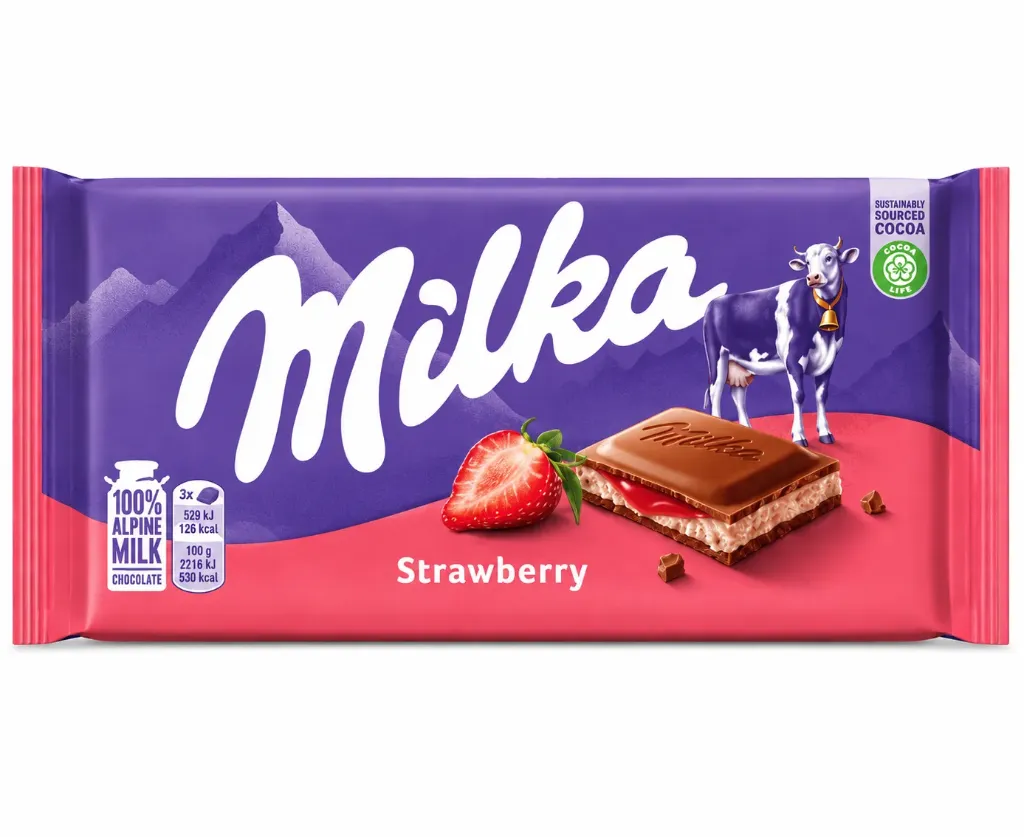 Milka Strawberry Chocolate Bar