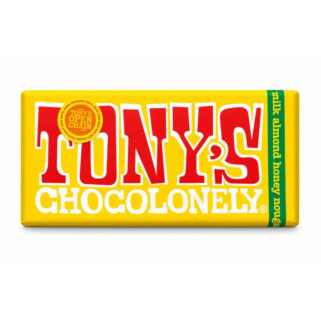 Tony’s Chocolonely Milk Chocolate With Almond Honey Nougat