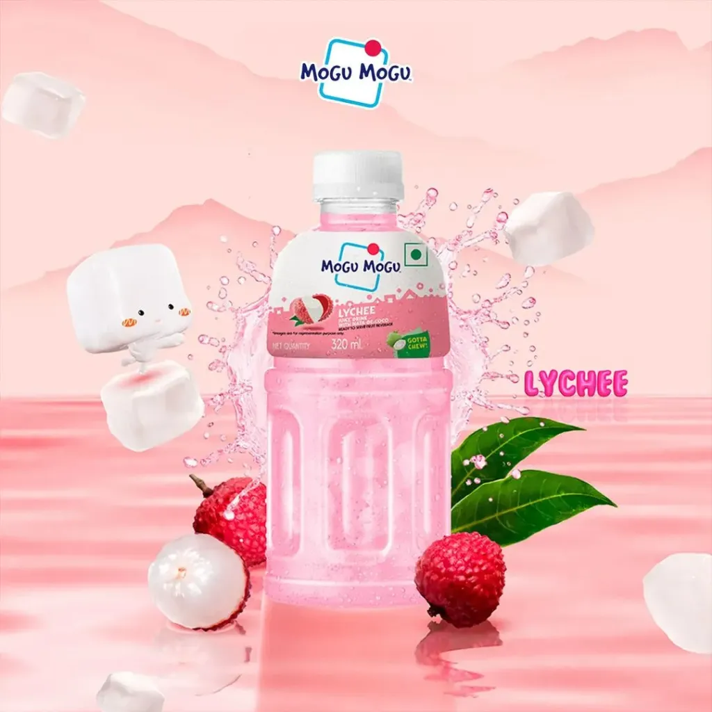 Mogu Mogu Lychee Fruit Juice with Nata de Coco (320ml)