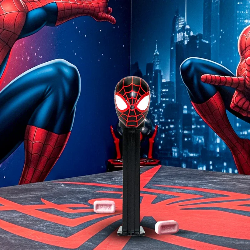 PEZ - Miles Morales (Spiderman) Candy Dispenser | Includes 1 Dispenser and 2 Candy Refills